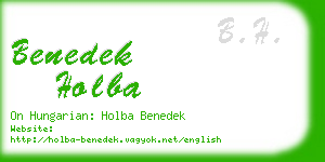 benedek holba business card